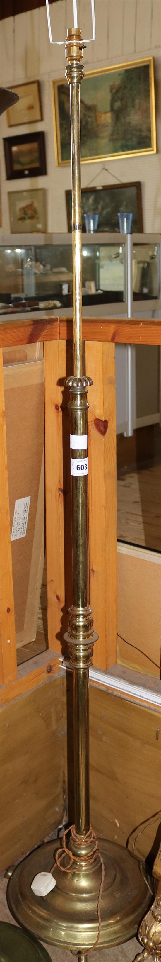 Brass standard lamp